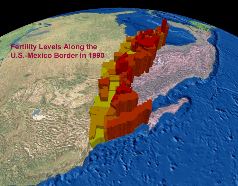The fertilty map of US-Mexican border